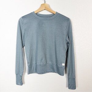 Vuori Size XS Daydream Crew Long Sleeve Tee Blue Heather Lightweight Athleisure